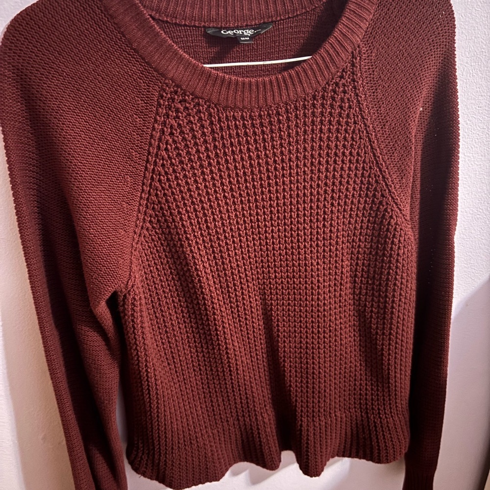 George Women's Rich Maroon Crew Neck Sweater